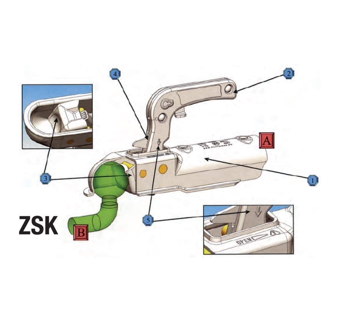 Cabezal de remolque 1300 kg. I-ZSK ø60 - Imagen 3