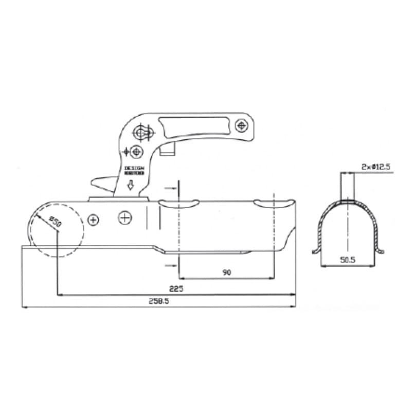 Cabezal de remolque 750 kg. C-ZSK ø50 - Imagen 1