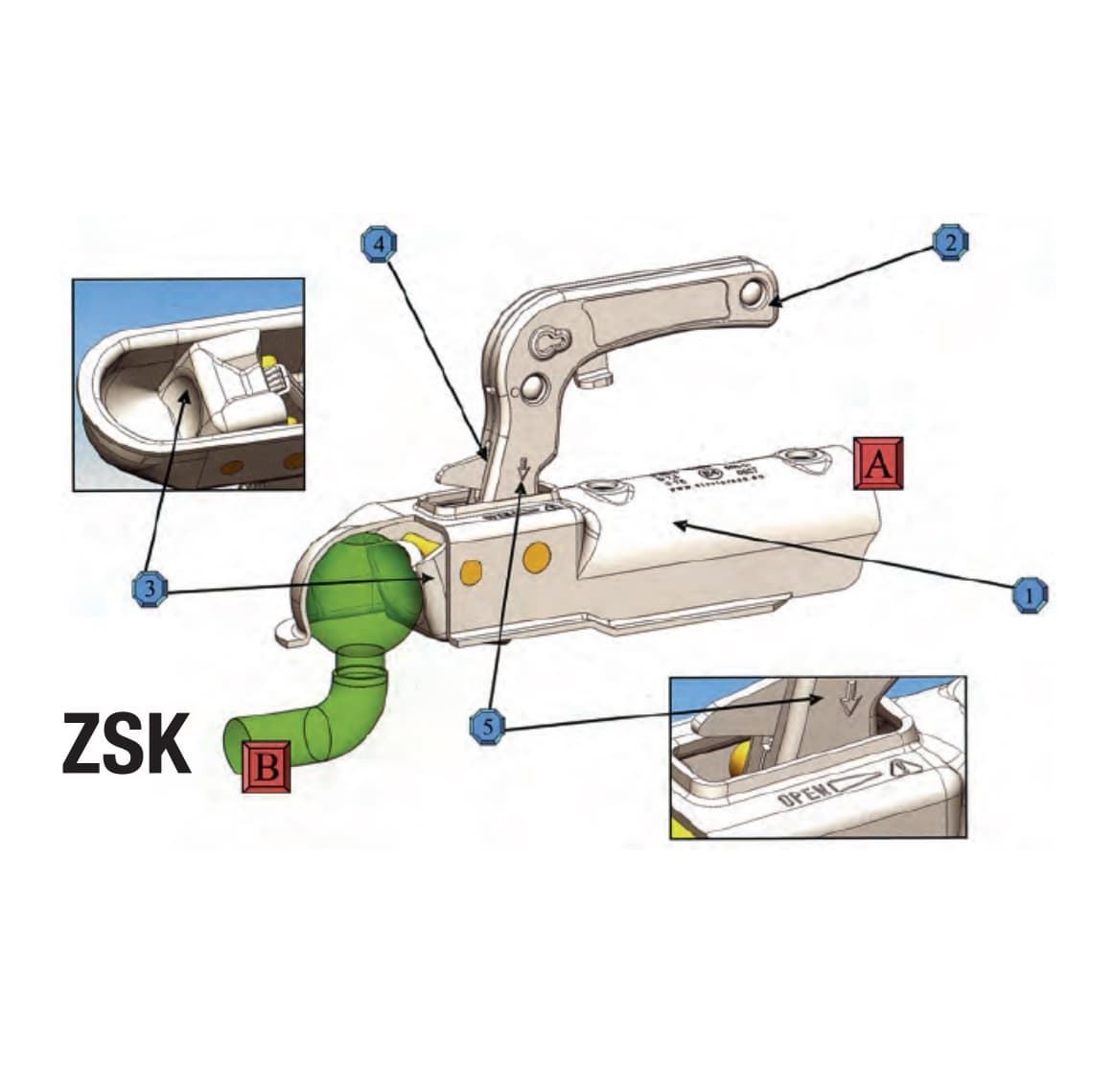 Cabezal de remolque 750 kg. H-ZSK ø50 - Imagen 3